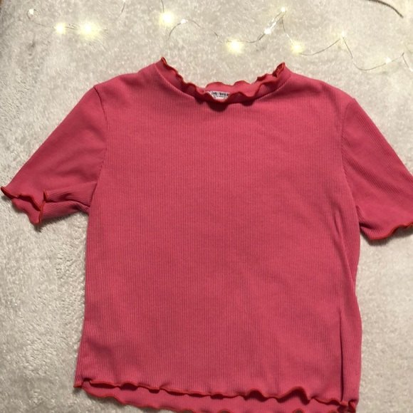 Zara hot pink crop turtleneck - Picture 1 of 2